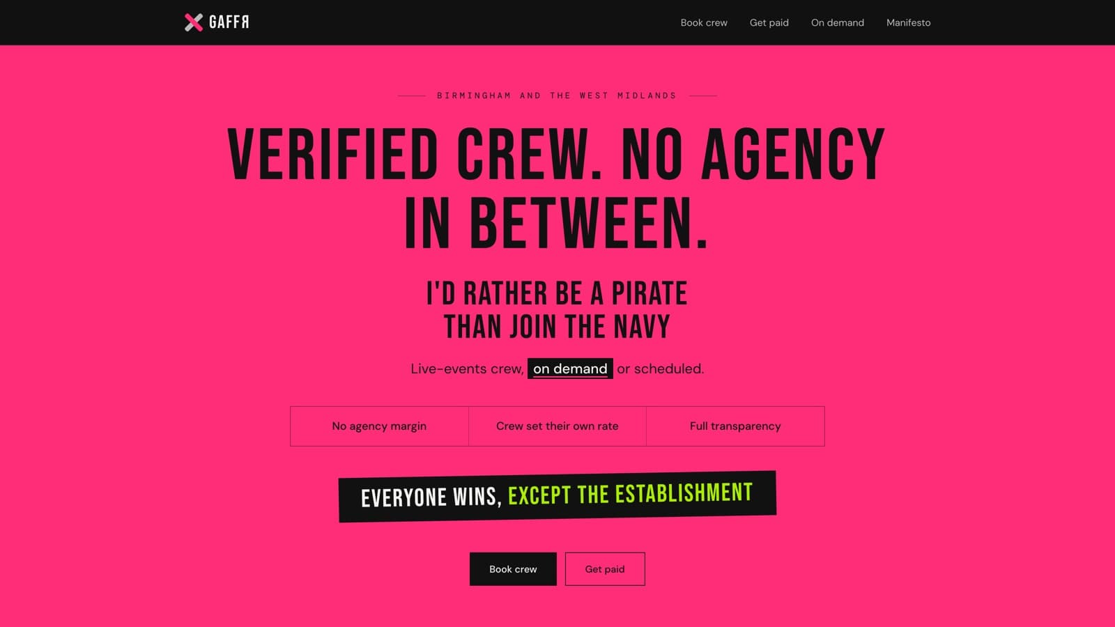 Gaffr - On-Demand Crew Marketplace